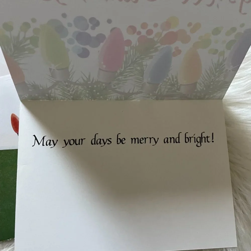 Holiday Card set 16 cards w/ matching envelopes, 14 to/from, 12 envelope seals